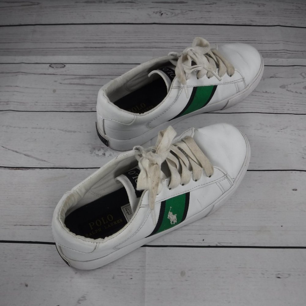 Polo by ralph lauren green & white sneaker  2 1/2 - Picture 2 of 13